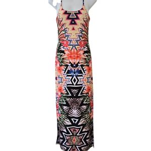 Sevengate Vibrant Geometric Maxi Dress